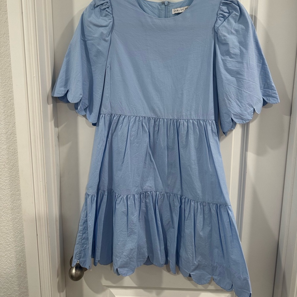 Light Blue Scalloped Dress